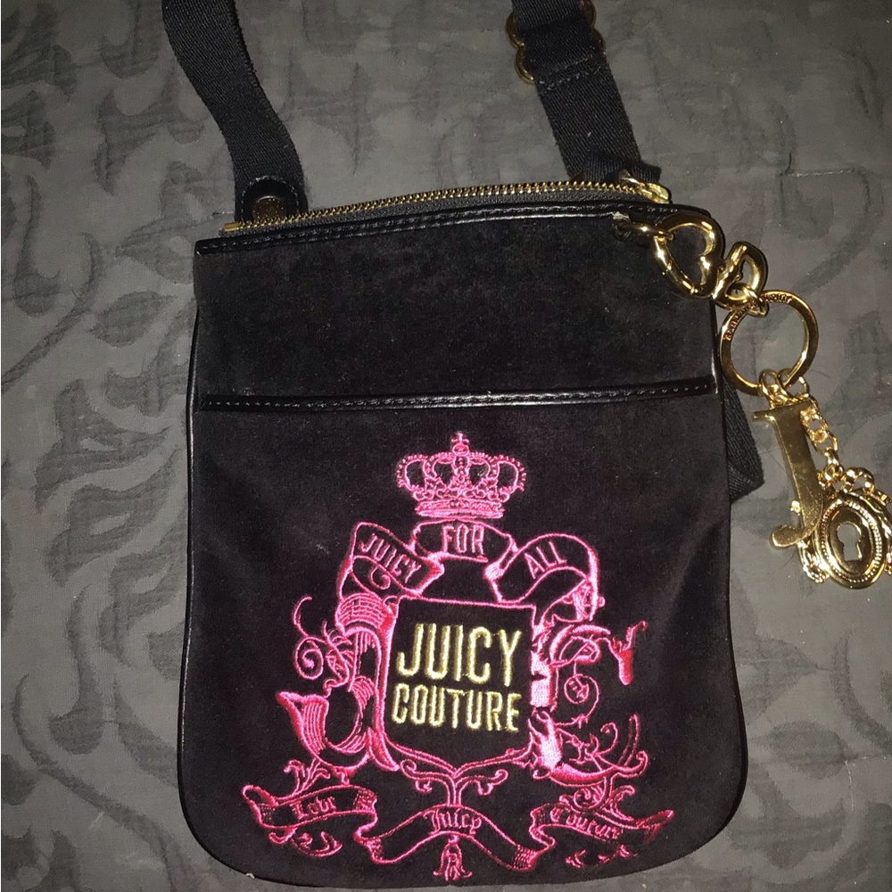 Juicy Couture Black and Pink Crossbody Bag